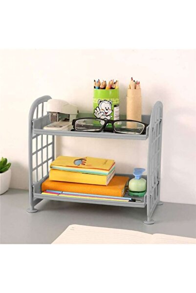 AVA 2-level Mini Plastic Shelf, Gray, 22x14x20.5 cm