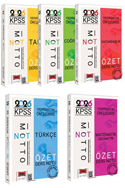 Yargı Yayınları 2026 KPSS Ortaöğretim Ön Lisans Motto Serisi GK-GY Tüm Dersle...