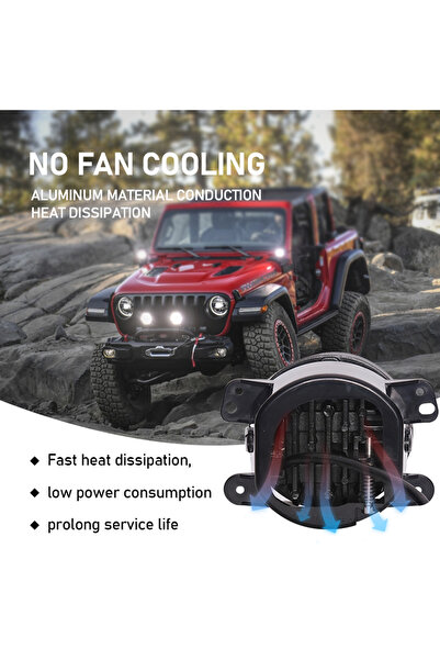 MR.SMART F.T.C LED Fog Light, 4 Inch Round Aluminum Housing, No-Fan Heat Dissipation System, Low Power Consumption.