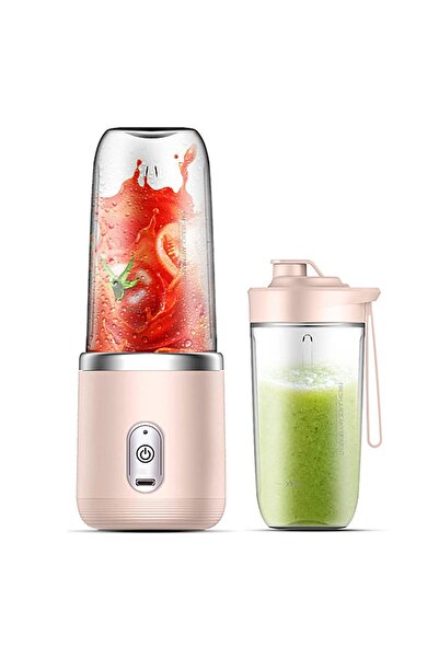 OEM Portable blender for shakes, 6 3D blades, USB, 40W, Pink