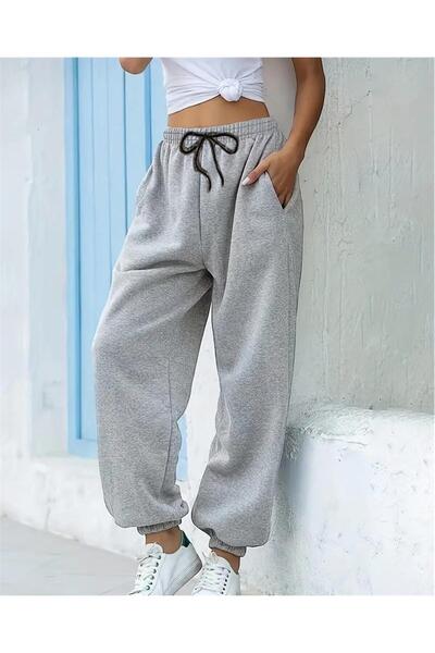 FUNELLA Winter Fleece-Lined Rubber Leg High Waist Sweatpants