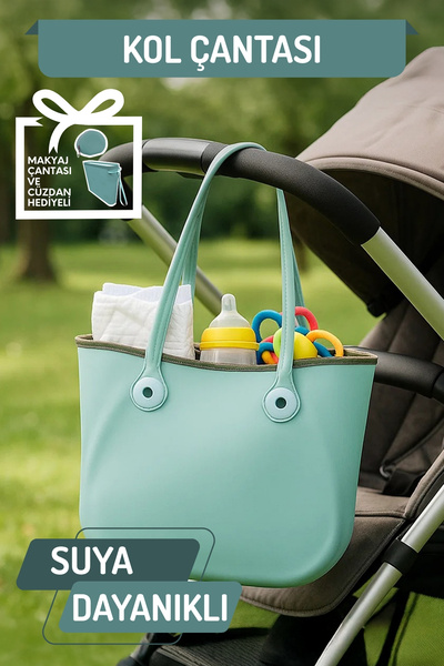 Nandy Home Silicone-Looking, Waterproof Sleeve Bag with Makeup Bag and Wallet Gift - Travel Bag