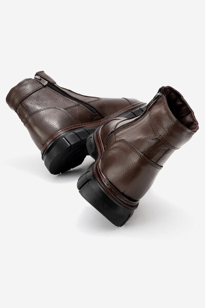 depderi Genuine Leather, Men's Laceless Zippered Italian Design Men's Leather Boots