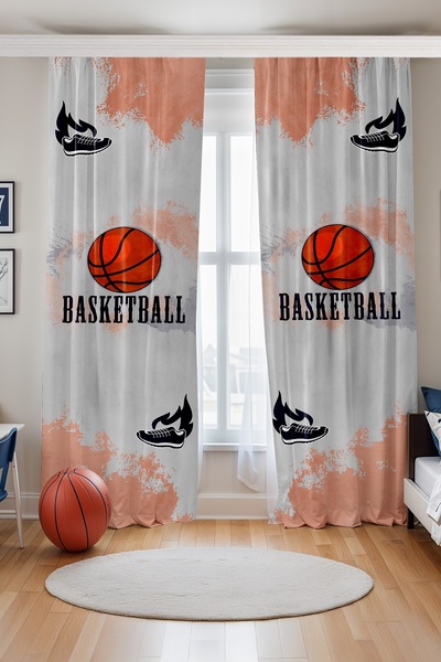EVPANYA Basketball Patterned Children's Baby Room Background Curtain (Single Wing Pricing)