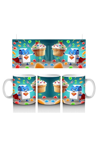 Wisdom Rain كوب كب كيك على شكل روبوت كاندي يحب الأطفال الحليب