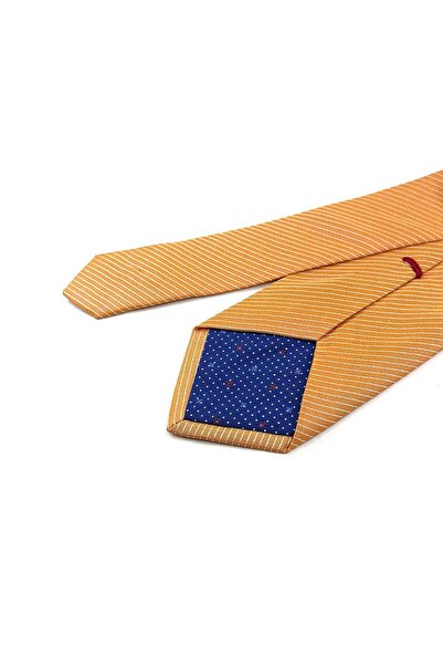 Kravatkolik Crastu Style Orange Italian Silk Tie Ik2043