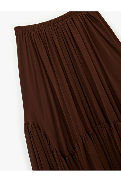 Koton Ruffled Layered Asymmetrical Long Chiffon Skirt