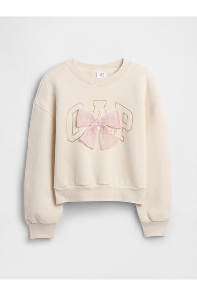 GAP Girl's Off-White Oversized Graphic Sweatshirt