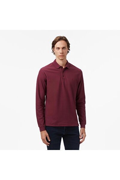 Nautica Erkek Bordo Classic Fit Uzun Kollu Polo Yaka T-Shirt