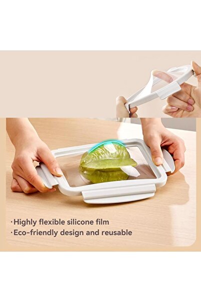 DELPI Set of 3 Round Food Containers with Flexible Lid (550 ml, 1200 ml, 2200 ml) White/Transparent