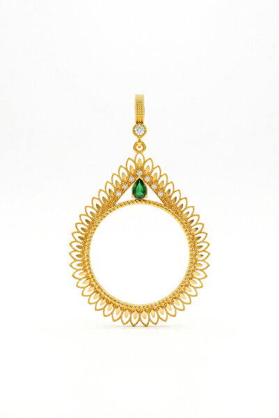 TwinsCollection Tamlı Altın Uyumlu Kolye Ucu - Altın Takılan Kolye Ucu