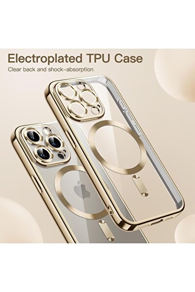 JETech Soft Clear Case for iPhone 15 Pro 6.1-Inch (Gold)