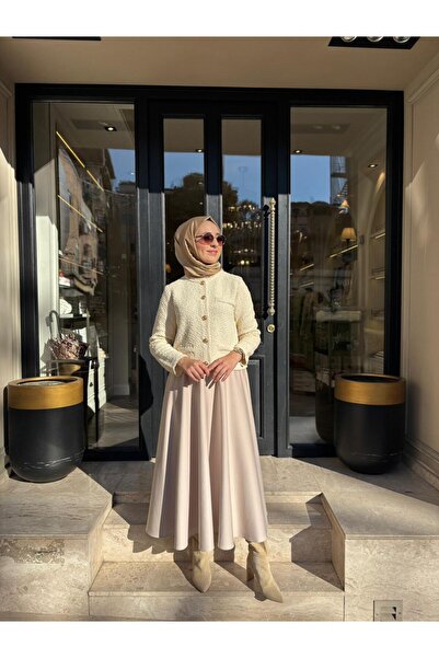 TERZİ DÜKKANI Td4601 Verona Textured Women's Cardigan White