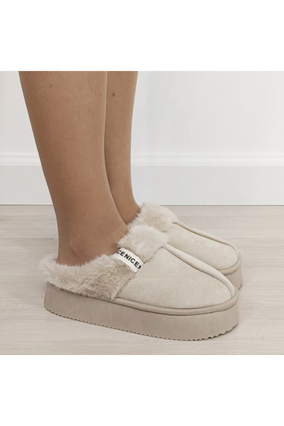 SOFILINE Women's fur slippers, Beige 9719 112