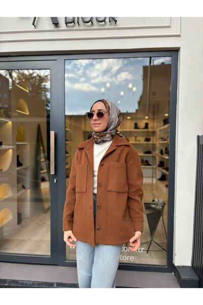 QOOQ STORE 26Fw621 Wool Women's Shirt Jacket Camel