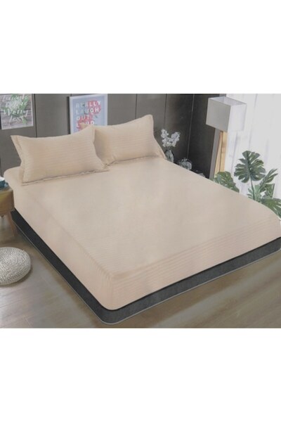 Unicorn Concept Bed cover set with elastic and 2 pillowcases, 180x200 cm, Cream