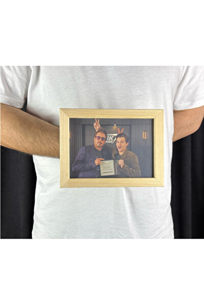 Frex Store Avengers Yenilmezler Tony Stark & Peter Parker Ahşap Çerçeveli Tab...