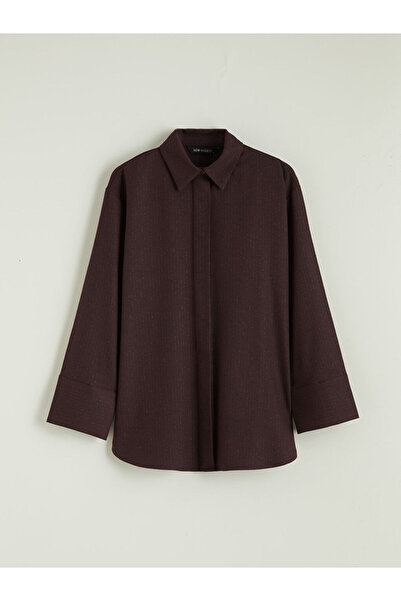 LC Waikiki Γυναικείο πουκάμισο με μπορντό σχέδιο