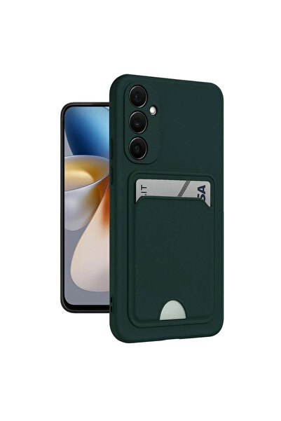 eco port حافظة سامسونج جالاكسي S24 Fe من السيليكون مع حامل بطاقات كيلفن - أخض...