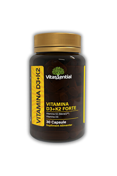 Vitassential Vitamin D3 + K2 Forte – Supports bones, teeth, muscles and immunity – 30 Pills – for adults