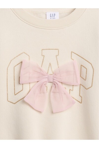 GAP Girl's Off-White Oversized Graphic Sweatshirt