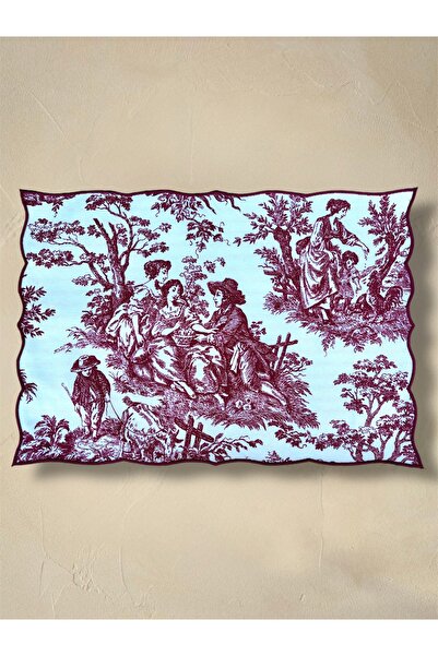 LİONYA DESİGN 2'li Vintage Desenli Nakış Çerçeveli Premium Duck Kumaş Amerika...