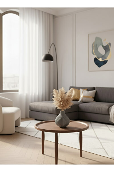 Decorstation Decorative White Oval Vase – Modern Corrugated Design, Lightweight & Elegant