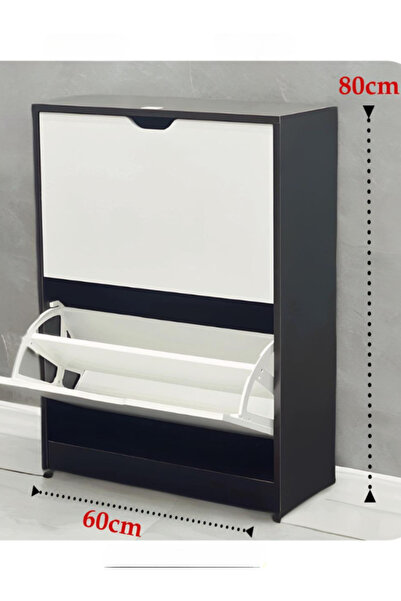 BEC39 Space-saving wooden shoe cabinet, 80 cm high