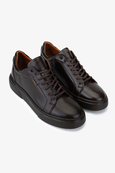 Valmenti Men's Genuine Leather Brown Sneakers & Sports Shoes