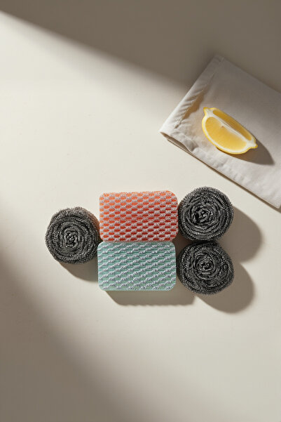 Hagen Magic Stainless Steel Wire Sponge Set 2 Dishwashing Sponges + 3 Dishwashing Wire Pro Cleaning Set