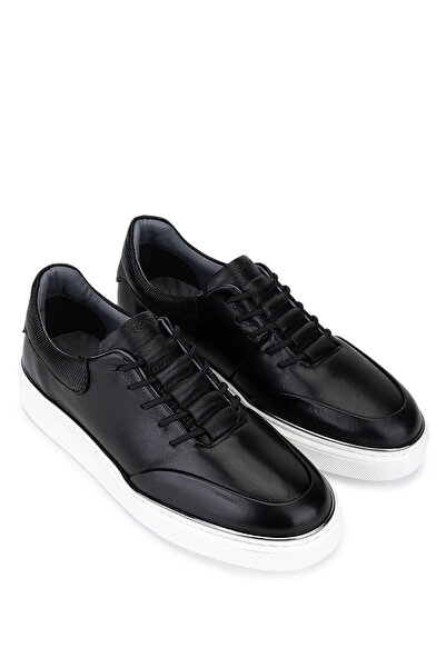 Tamer Tanca Erkek Hakiki Deri Siyah Sneakers & Spor Ayakkabı