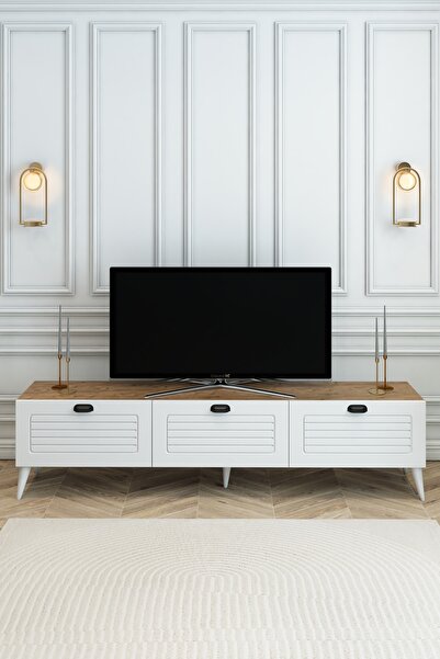 izcodesign Country Model 150 cm TV Ünitesi - MDF Membran Kapak Modern TV Sehp...