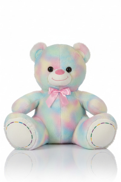POLLYTOYS PELÜŞ OYUNCAKTA DÜNYA MARKASI Ayıcık Gökkuşağı Kurdeleli 60 cm - Re...