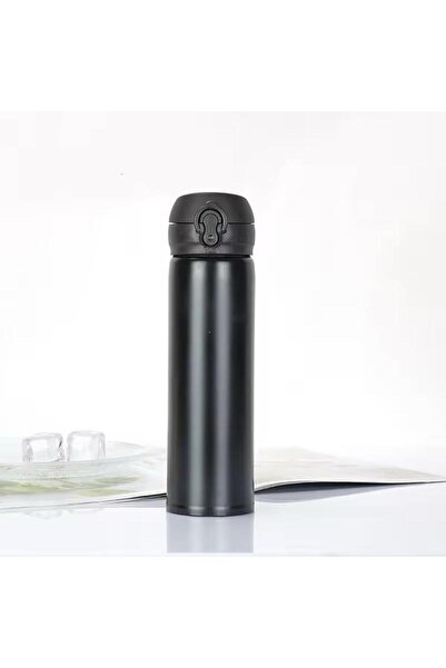 Mira Gift Siyah Çİft Katmanlı 500 ml Termos- Kilitli Kapak, Sıcak & Soğuk , E...