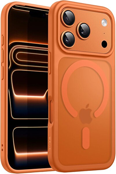 JETech جراب مغناطيسي لهاتف iPhone 17 Pro مقاس 6.3 بوصة (برتقالي)