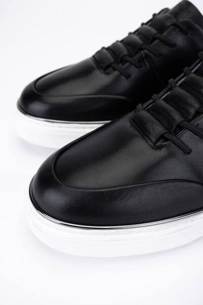 Tamer Tanca Erkek Hakiki Deri Siyah Sneakers & Spor Ayakkabı