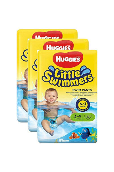 Huggies Diapers-panties for Water, Pool, Beach, Swimming Pool, 3-4, 7-15 Kg, 3 packs x 12, 36 pieces