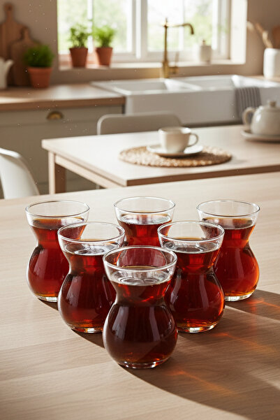 Snippy Tea - 6-Piece Glass Tea Cup Glass Tea Set 170 Cc