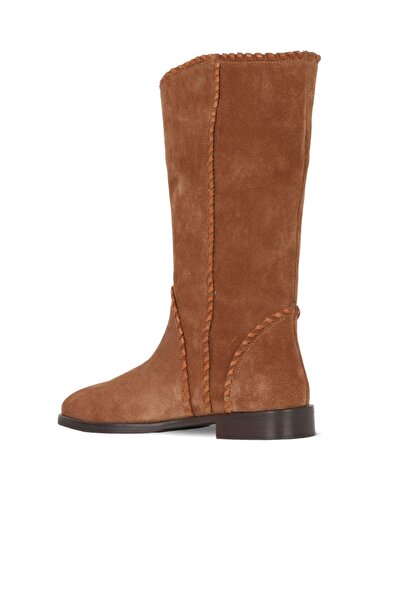 Bueno Shoes Tan Suede Women's Flat Boots 30Wc25567