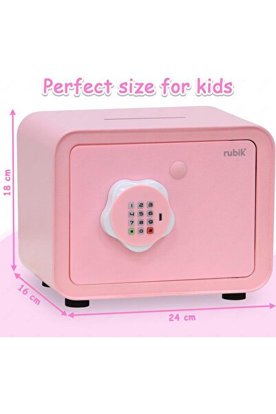 RUBIK Digital Piggy Bank Safe Box with Deposit Slot for Kids (Pink)