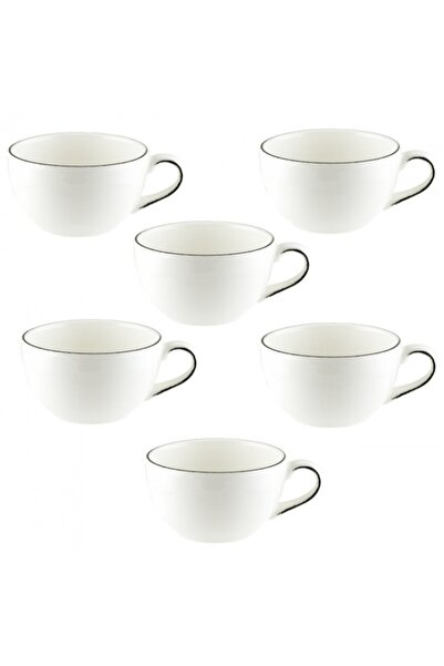 Bonna Set of 6 Cosmos Black 350ml porcelain tea cups