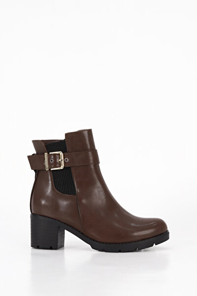 Mamito Ayakkabı BLN 770 Kemer Toka Detaylı Orta Topuklu Yarım Bot