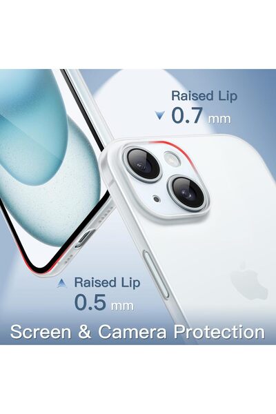 JETech Ultra Slim Case for iPhone 15 6.1-Inch (Frosted Clear)