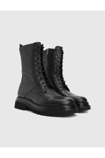 İLVİ Elor Genuine Leather Black Men's Boots