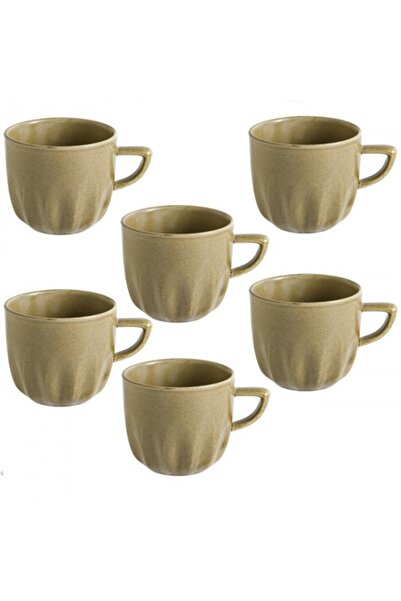 Bonna Set of 6 Raw Terra porcelain cups 345ml, brown