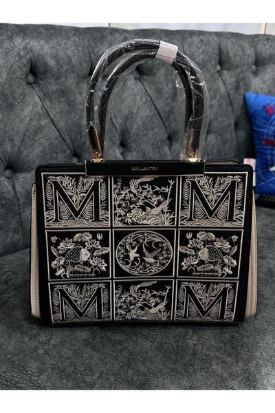 gallantry Women's bag Paris DQ-8698 with Printed , black/beige, dimensions 30x22x11cm