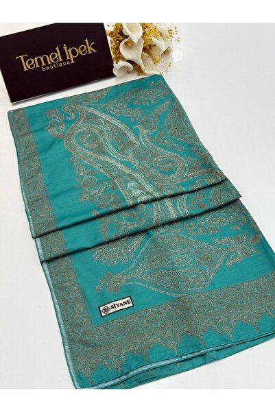 Siyane Desenli Pamuklu Kumaş Şal