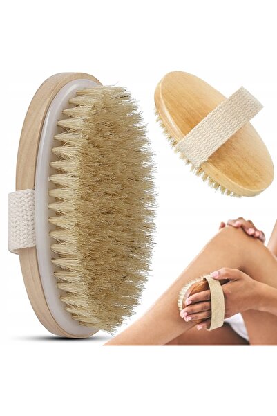 POLO SHOP Perie cu peri naturali de agave pentru masaj corporal exfoliant ume...