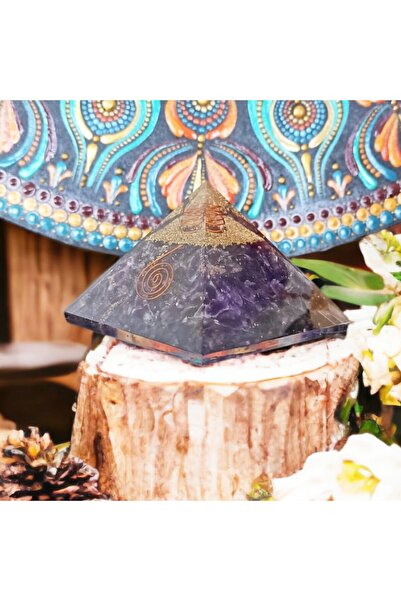 Ezera Piramidă de ametist și orgon, Ezera, cu spirală vibrațională de cupru ș...