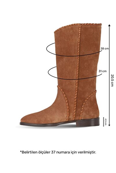 Bueno Shoes Tan Suede Women's Flat Boots 30Wc25567